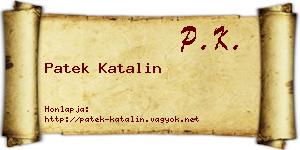 Patek Katalin névjegykártya